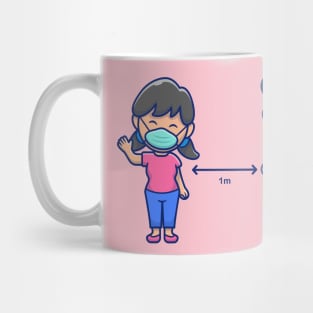 Social distancing cartoon Mug